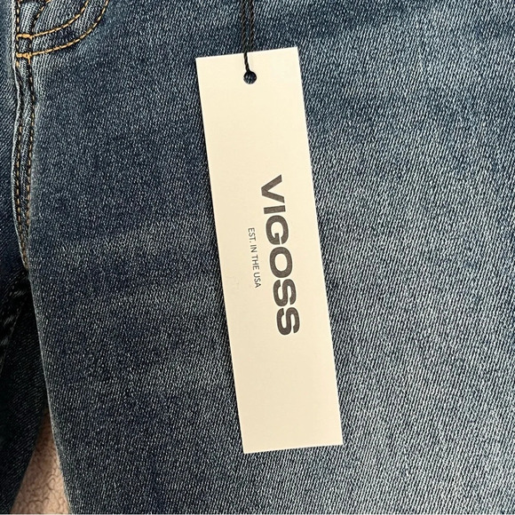 Vigoss Marley Straight Leg Mid-Rise Jeans-Blur Distressed Denim-Women’s 28-NEW - Picture 6 of 14